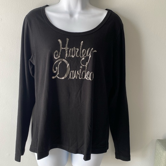 Harley Davidson Black Long Sleeve Tee L - Picture 1 of 7